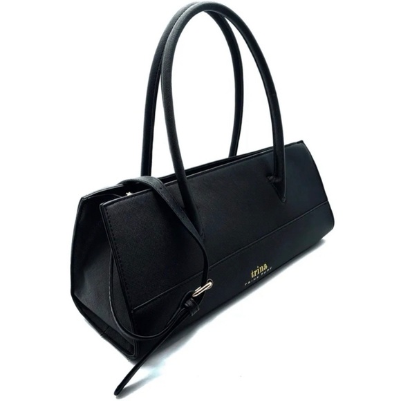 Trina Turk Black Satchel / Crossbody Hand Bag - Picture 3 of 5
